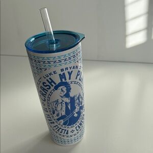 Blue and White Luke Bryan's Crash My Playa Tumbler